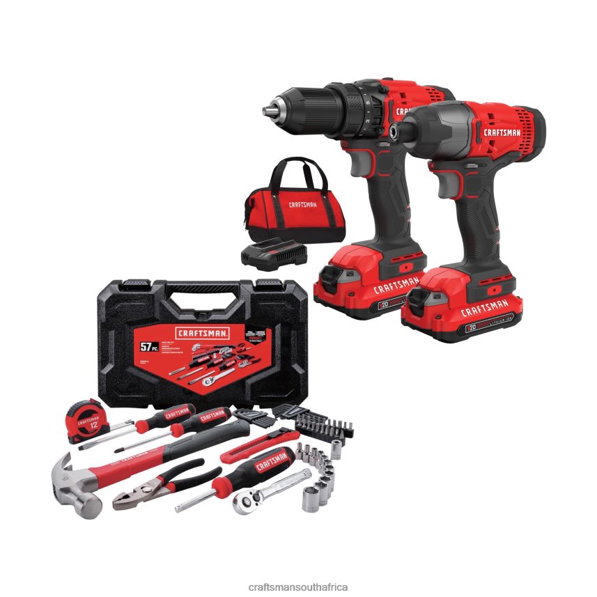 nxt28f56_v20_2_tool_power_tool_combo_kit_with_soft_case_2_batteries_included_and_charger_included_57_piece_household_tool_set_with_hard_case_power_tools_craftsman.jpg NXT28F56 V20* 2-Tool Power Tool Combo Kit with Soft Case (2-Batteries Included and Charger Included) & 57-Piece Household Tool Set with Hard Case Power Tools CRAFTSMAN - Image 1