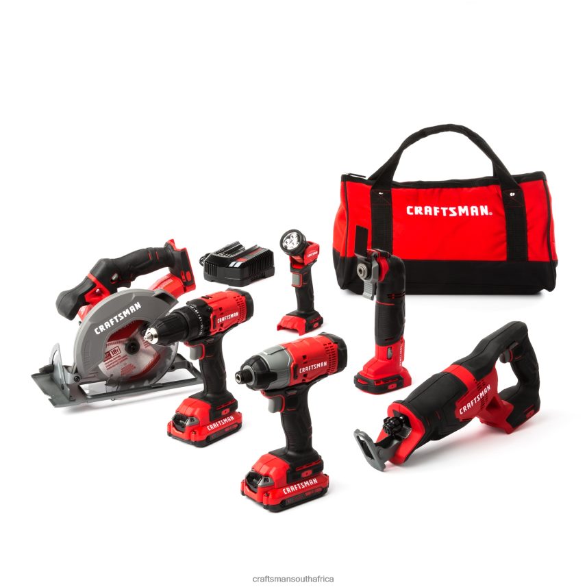 NXT28F6 V20 6-Tool Power Tool Combo Kit with Soft Case (2-Batteries Included and Charger Included) Power Tools CRAFTSMAN - Image 2