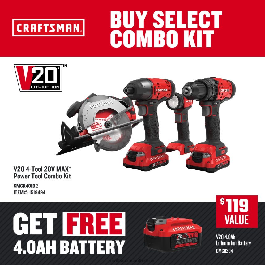 Power Tool Combo Kits CRAFTSMAN South Africa Tool Sets CRAFTSMAN tools South Africa deliver the high performance