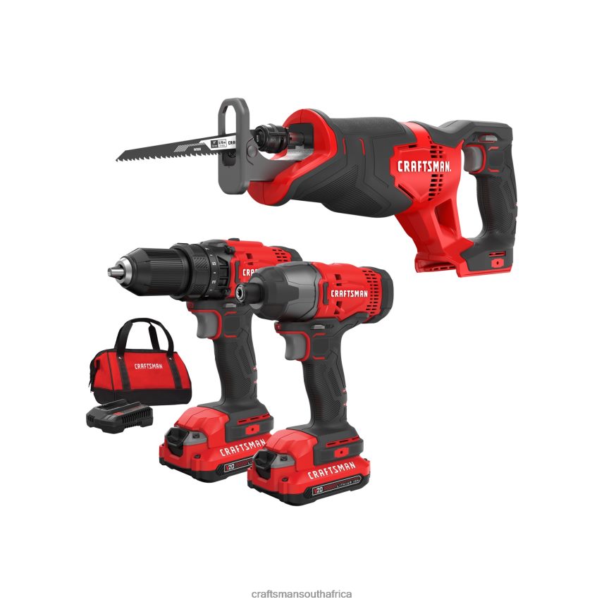 NXT28F65 V20 2 Tool Power Tool Combo Kit with Soft Case 2 Batteries Included and Charger Included V20 Variable Speed Cordless Reciprocating Saw Power Tools CRAFTSMAN NXT28F65 CRAFTSMAN South Africa To...