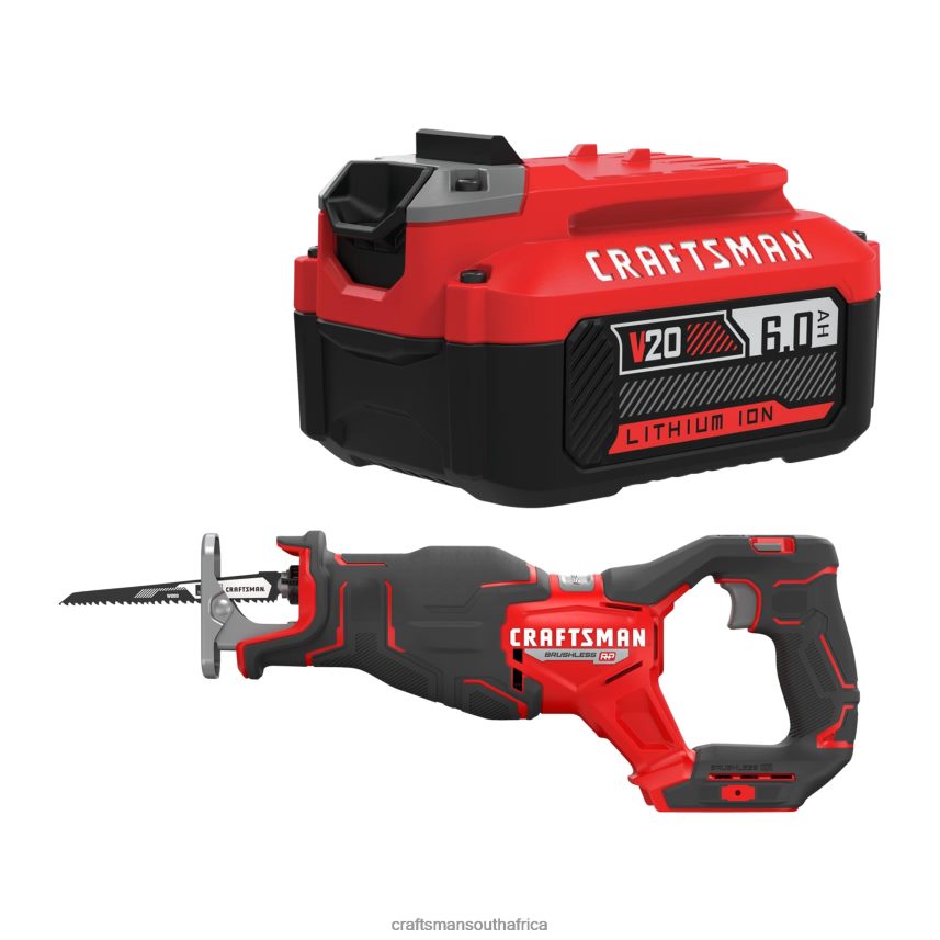 NXT28F79 V20 20 volt Max Variable Speed Brushless Cordless Reciprocating Saw V20 20 Volt Max 6 Amp Hour Lithium Power Tool Battery Power Tools CRAFTSMAN NXT28F79 CRAFTSMAN South Africa Tool Sets CRAFT...