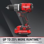NXT28F13 V20 RP 20-volt Max 1/2-in Brushless Cordless Drill (2-Batteries Included, Charger Included and Soft Bag included) Power Tools CRAFTSMAN - Image 3