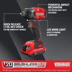 NXT28F164 V20 RP 20-volt Max Brushless Cordless Impact Driver (2-Batteries Included, Charger Included and Soft Bag included) Power Tools CRAFTSMAN - Image 2
