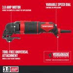 NXT28F17 Corded 3-Amp Variable Speed 10-Piece Oscillating Tool Kit with Soft Case Power Tools CRAFTSMAN - Image 3